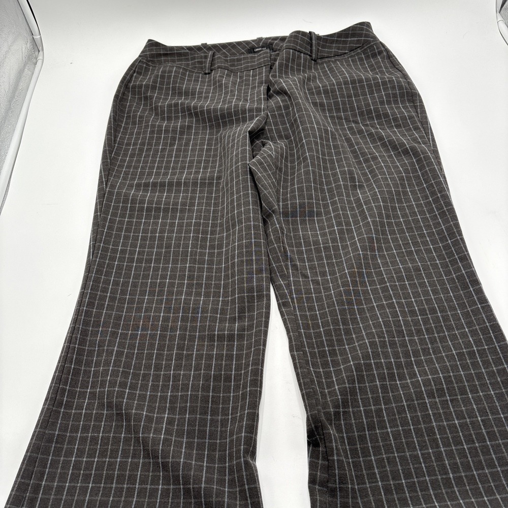 Worthington Curvy Fit Womens Slacks Checkered Size 10 Gray Style #1413251